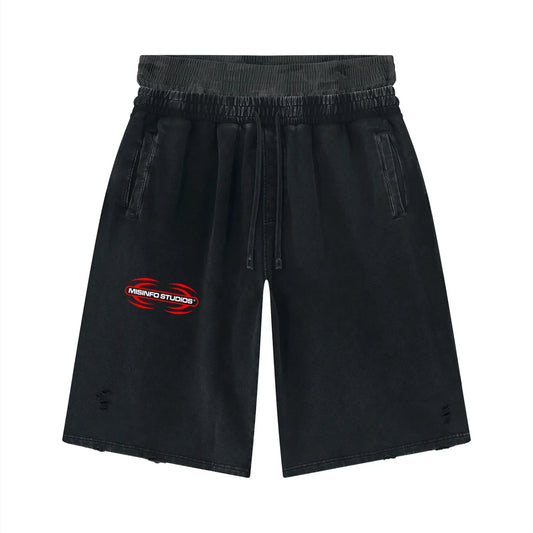 MISINFO DISTRESSED TRACKSHORTS