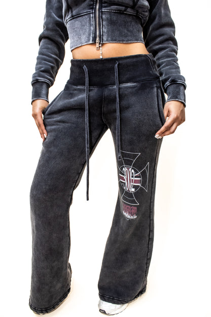 MISINFO FLEECE FLARED TRACKPANTS
